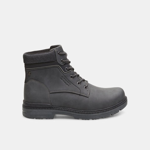 Botines de hombre efecto piel, Gris oscuro Botines de hombre efecto piel, Gris oscuro